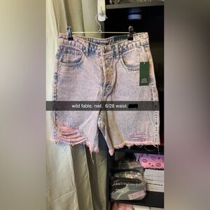 Wild Fable Light Pink Ripped Denim Shorts
